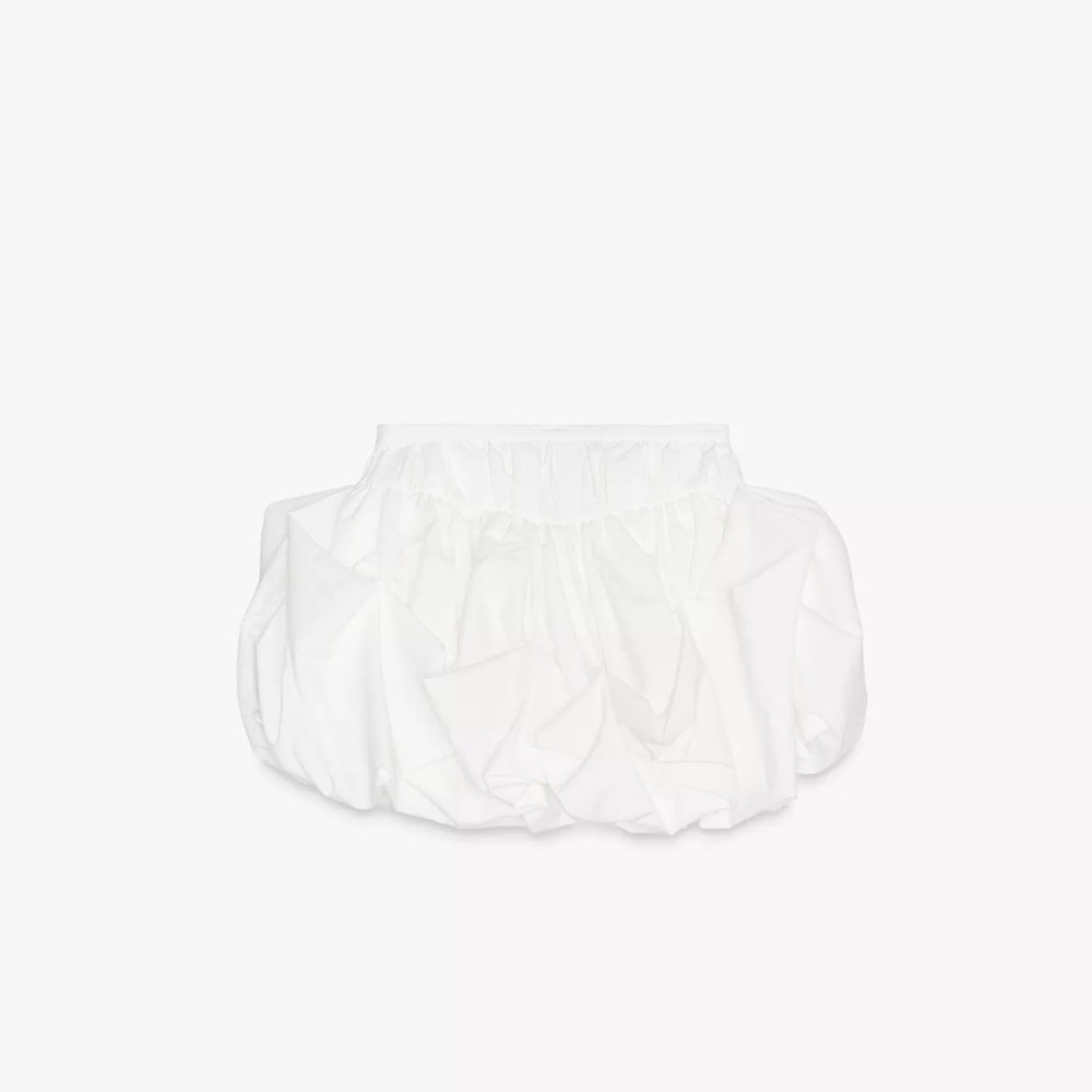 Zara ZW Collection Balloon Mini Skirt White